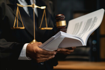 Dramatic close-up of the public defender's hand clutching legal documents while delivering a compelling argument in court