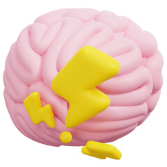 brain 3d render icon illustration