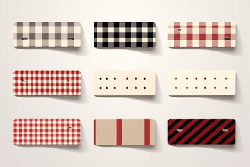Gingham pattern forming a checkered banner across the label сreated with Generative Ai