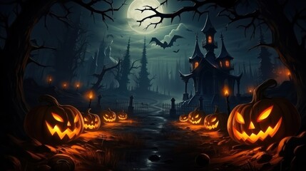 Creepy Halloween Background Offering Plenty of Copy Space
