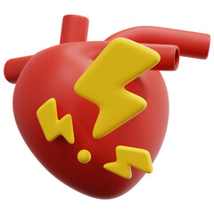 heart attack 3d render icon illustration