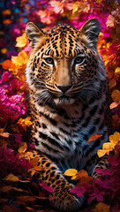 Elegant realistic cinematic wild leopard wallpaper