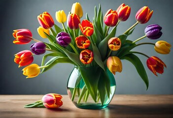 bouquet of tulips in a vase
