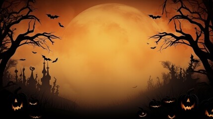 Ghostly Halloween Background with Adequate Copy Room