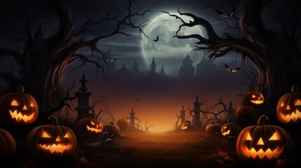 Dark Halloween Background with Plenty of Copy Area