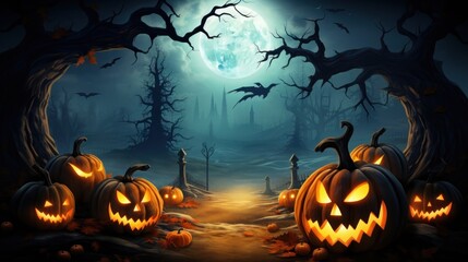 Spooky Halloween Background with Plenty of Copy Room