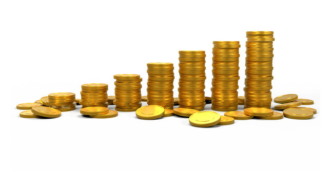 growth Coin stack 3d rendering illustration high transparent image