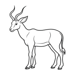Antelope illustration coloring page for kids