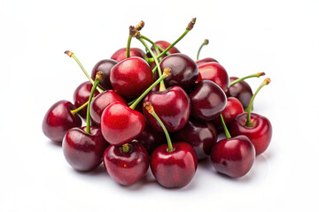 cherries on white background