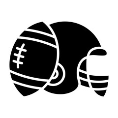 Naklejka premium Rugby icon in glyph style. American football icon in glyph style