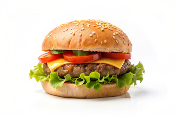 hamburger on white background