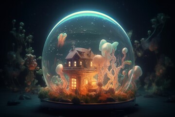 Enchanting Castle Within a Mystical Glass Globe