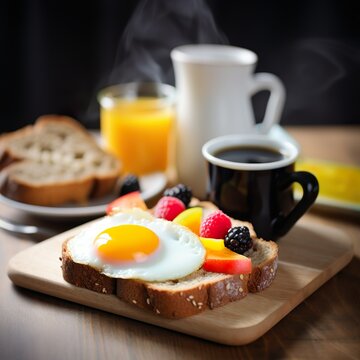 Beautiful Plate of Toast and Egg