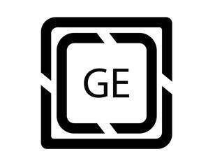 GE logo design template vector. GE Business abstract connection vector logo. GE icon circle logotype
