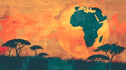 African World Heritage Day horizontal background illustration,  racial equality, civil and justice racism and discrimination, white background, copy space for text, banner card 