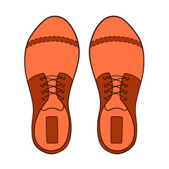 Male casual shoes in classic, business style. Flat icon for shoe shop. Vector illustration isolated on a white background.