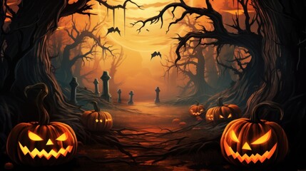 Grim Halloween Background with Sizable Copy Area