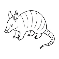 Armadillo illustration coloring page for kids