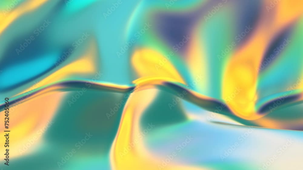 Poster a shiny blue and yellow loop animation with a wave