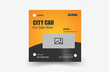 Fototapeta premium Car social media post design template