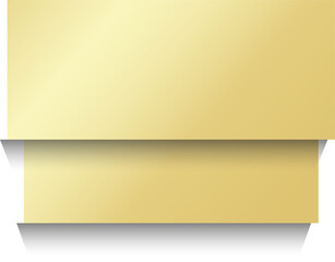 Gold paper rectangle and shadow, banners, label