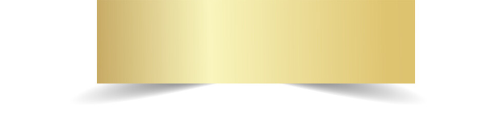 Gold paper rectangle and shadow, banners, label