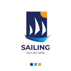 Simple Sailboat logo. Sailing travel transport logo design. Modern and simple logo design.