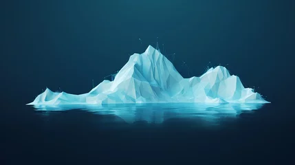 Foto op Aluminium Glaciers, iceberg pieces, blue blocks of ice, frozen water and snow isolated on transparent background. Vector realistic set of cold arctic, polar or antarctic floes drifting in sea © Michel 