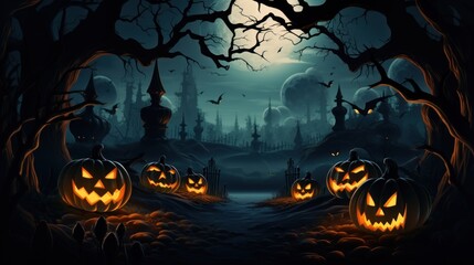Eerie Halloween Background Offering Ample Copy Area