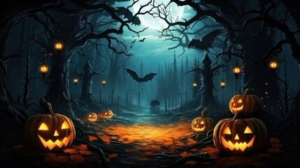 Eerie Halloween Background Offering Ample Copy Area
