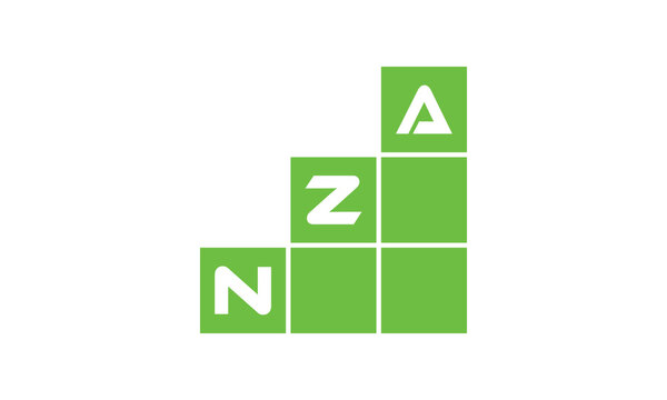 NZA initial letter financial logo design vector template. economics, growth, meter, range,  profit, loan, graph, finance, benefits, economic, increase, arrow up, grade, grew up, topper, company, scale