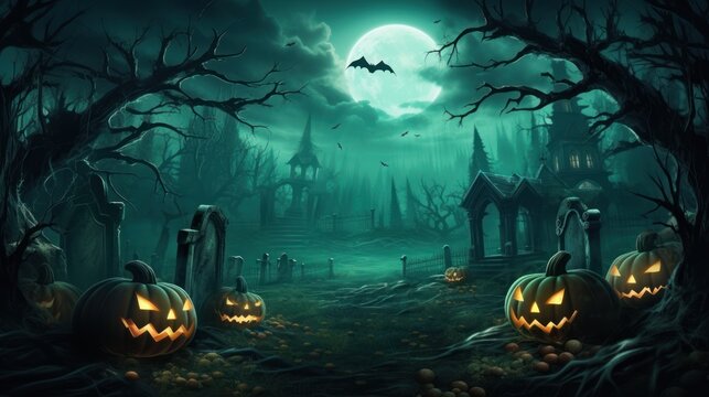 Terrifying Halloween Background Featuring Adequate Copy Room