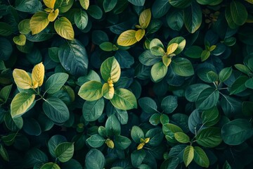 Lush Greenery Texture with Variegated Leaves
