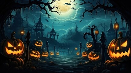 Mystical Halloween Background with Generous Copy Area