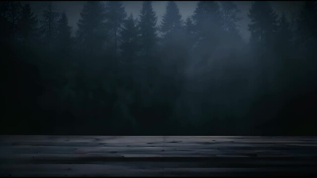 Abstract AI-Generated with wooden planks and smoke. Mist transformation process. Mystical concept
