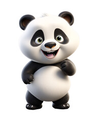 a cartoon panda with a smile