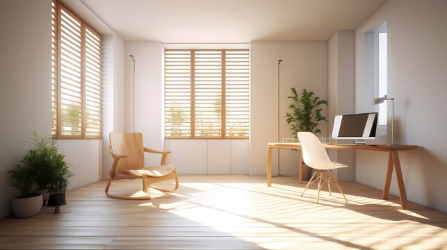 bright minimalist home interior white walls