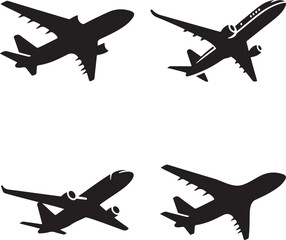  silhouettes of airplanes 