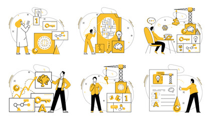 Logica vector illustration. Breakthroughs transform into opportunities in crucible creative intellect Progress flourishes where understanding and logica intersect Logica metaphorically dances