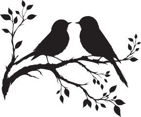 Couple birds on a branch