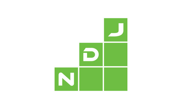 NDJ initial letter financial logo design vector template. economics, growth, meter, range,  profit, loan, graph, finance, benefits, economic, increase, arrow up, grade, grew up, topper, company, scale