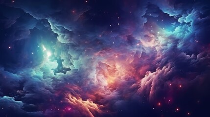 Fototapeta na wymiar Galactic Space. Vivid colors of the universe.
