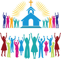 church people logo illustration  
