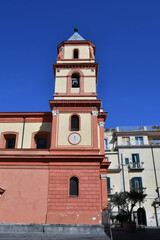 The bell tower of a church in Pozzuoli, a town in Campania in Italy.