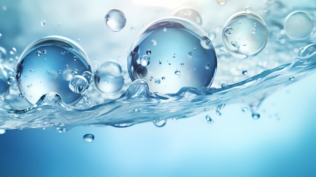 Cosmetic moisturizer water molecule, Cosmetic Essence, Liquid bubble.