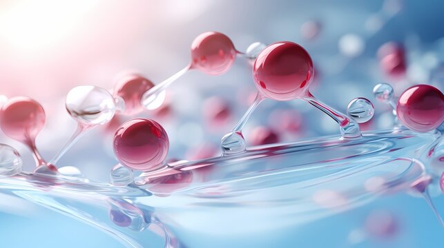 Cosmetic moisturizer water molecule, Cosmetic Essence, Liquid bubble.
