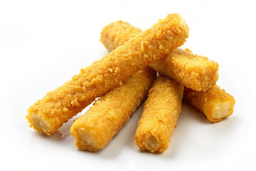 Isolated cheese sticks of cheese on white background 