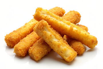 Isolated cheese sticks of cheese on white background 