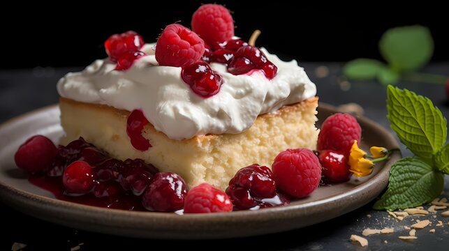 tres leches is a delicious and indulgent dessert that is sure to satisfy any sweet tooth. The cake itself is light and fluffy, with a hint of vanilla and a slightly spongy texture that is perfect.