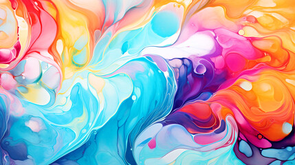 Fototapeta premium watercolor, abstract rainbow patterns, waves, colorful background, art, Illustration, for presentation, design, decorative
